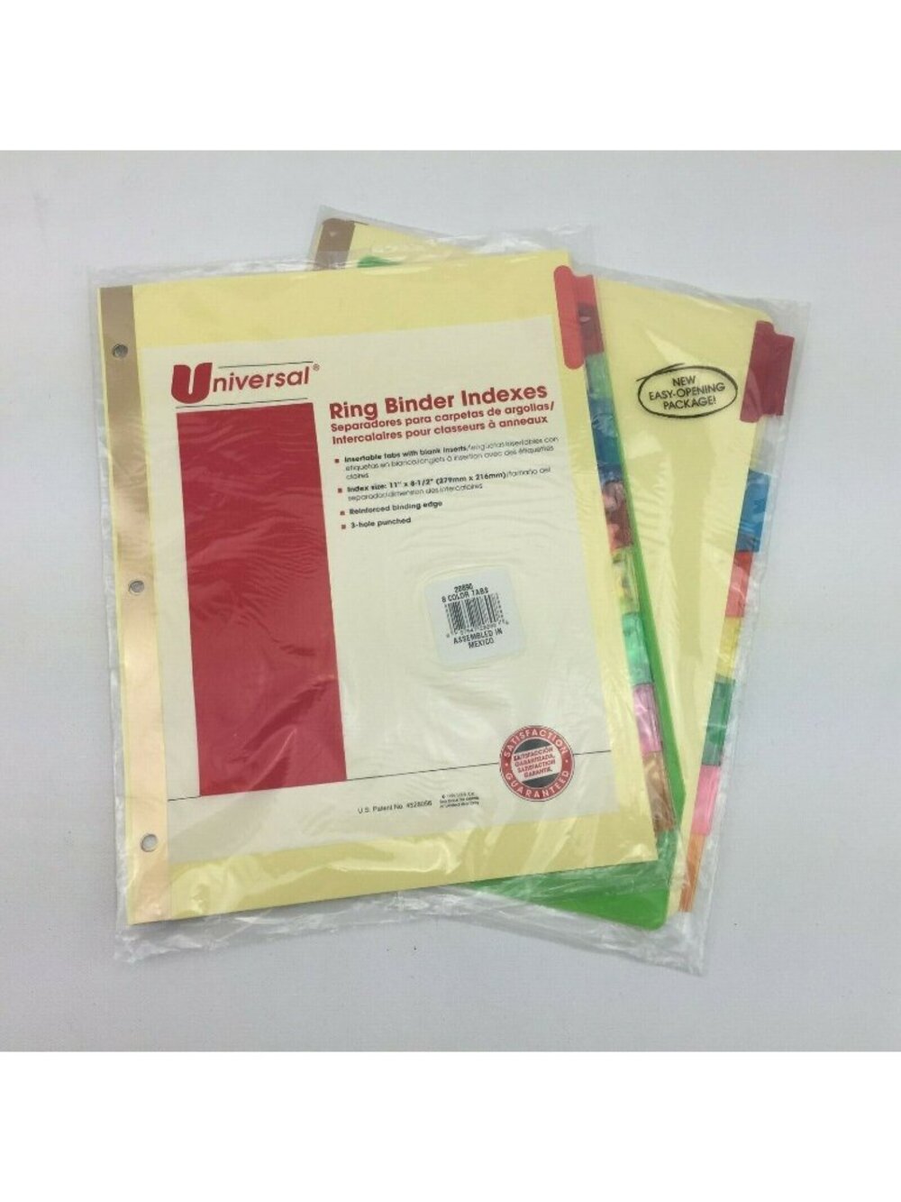 Universal Ring Binder Indexes 8 Colored Tabs Paper Organizers Inserts 8.5" x 11"